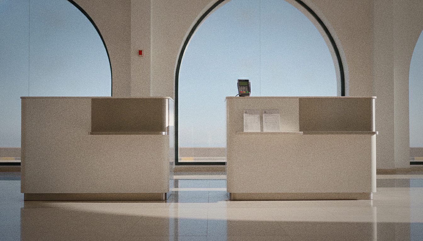 Payment options at a Málaga car rental desk — debit card and cash